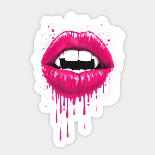 Vampire lips on white Sticker